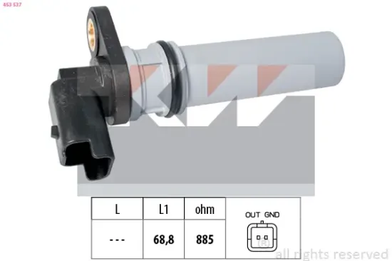 Sensor, Drehzahl KW 453 537 Bild Sensor, Drehzahl KW 453 537