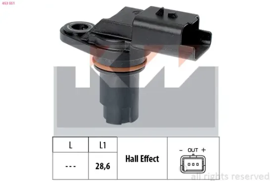 Sensor, Nockenwellenposition KW 453 551 Bild Sensor, Nockenwellenposition KW 453 551