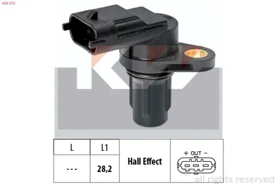 Sensor, Nockenwellenposition KW 453 573 Bild Sensor, Nockenwellenposition KW 453 573