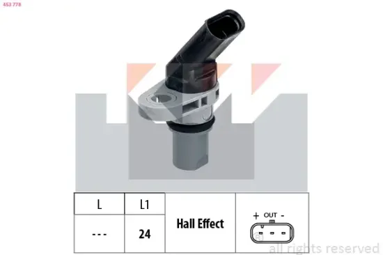Sensor, Motordrehzahl KW 453 778 Bild Sensor, Motordrehzahl KW 453 778