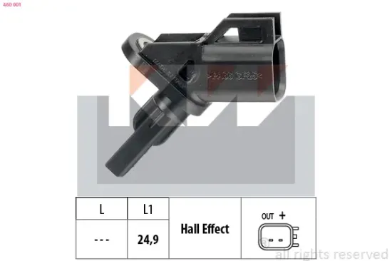 Sensor, Raddrehzahl KW 460 001 Bild Sensor, Raddrehzahl KW 460 001