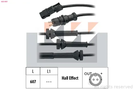 Sensor, Raddrehzahl KW 460 069 Bild Sensor, Raddrehzahl KW 460 069
