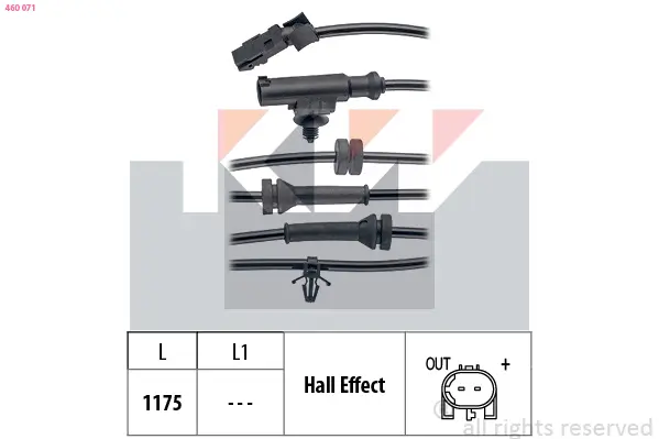 Sensor, Raddrehzahl KW 460 071