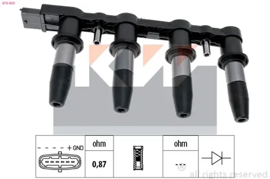 Zündspule KW 470 450 Bild Zündspule KW 470 450