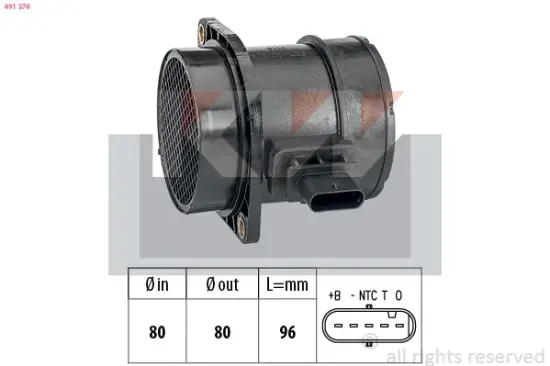 Luftmassenmesser KW 491 376 Bild Luftmassenmesser KW 491 376