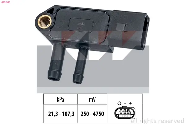 Sensor, Abgasdruck KW 493 266