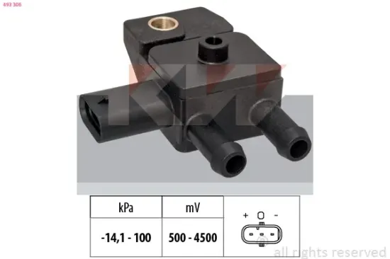 Sensor, Abgasdruck KW 493 306 Bild Sensor, Abgasdruck KW 493 306