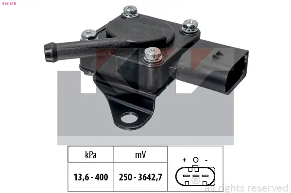 Sensor, Abgasdruck KW 493 319