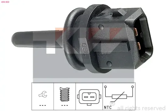 Sensor, Ansauglufttemperatur KW 494 003 Bild Sensor, Ansauglufttemperatur KW 494 003