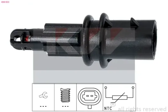 Sensor, Ansauglufttemperatur KW 494 033 Bild Sensor, Ansauglufttemperatur KW 494 033