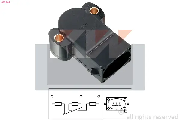 Sensor, Drosselklappenstellung KW 495 064