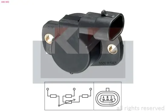 Sensor, Drosselklappenstellung KW 495 093 Bild Sensor, Drosselklappenstellung KW 495 093