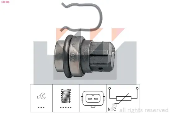 Sensor, Kühlmitteltemperatur KW 530 086 Bild Sensor, Kühlmitteltemperatur KW 530 086