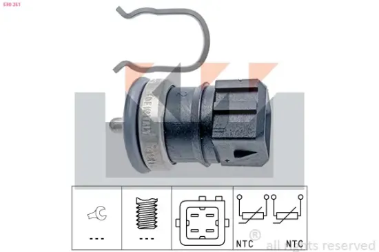 Sensor, Kühlmitteltemperatur KW 530 251 Bild Sensor, Kühlmitteltemperatur KW 530 251