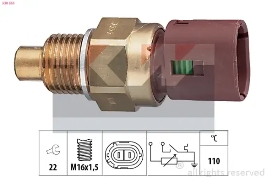 Sensor, Kühlmitteltemperatur KW 530 555 Bild Sensor, Kühlmitteltemperatur KW 530 555