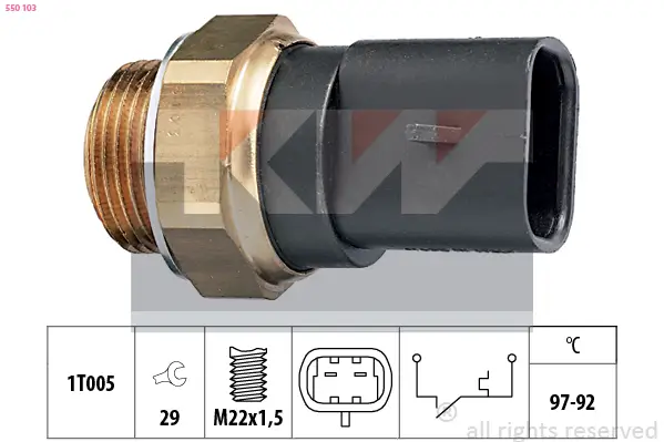 Temperaturschalter, Kühlerlüfter KW 550 103