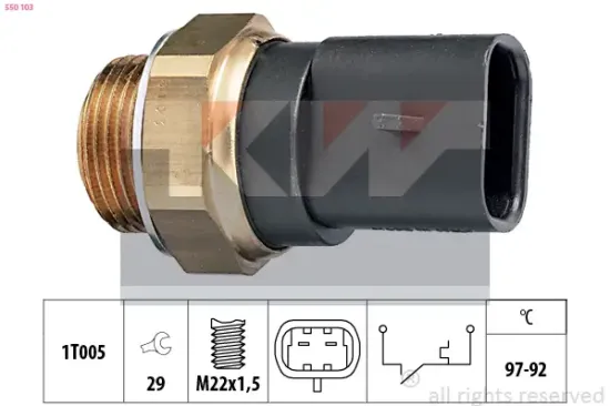Temperaturschalter, Kühlerlüfter KW 550 103 Bild Temperaturschalter, Kühlerlüfter KW 550 103