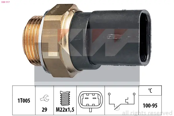 Temperaturschalter, Kühlerlüfter KW 550 117