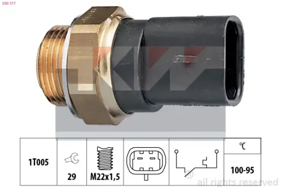 Temperaturschalter, Kühlerlüfter KW 550 117 Bild Temperaturschalter, Kühlerlüfter KW 550 117