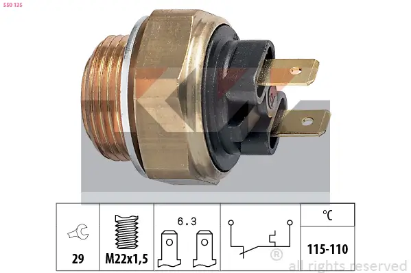 Temperaturschalter, Kühlerlüfter KW 550 135