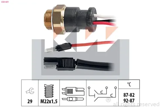 Temperaturschalter, Kühlerlüfter KW 550 601 Bild Temperaturschalter, Kühlerlüfter KW 550 601