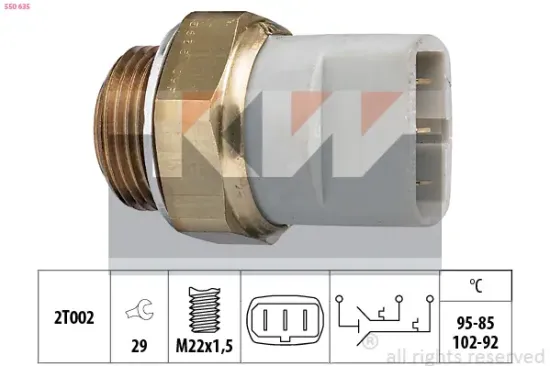 Temperaturschalter, Kühlerlüfter KW 550 635 Bild Temperaturschalter, Kühlerlüfter KW 550 635