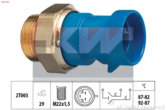 Temperaturschalter, Kühlerlüfter KW 550 642 Bild Temperaturschalter, Kühlerlüfter KW 550 642