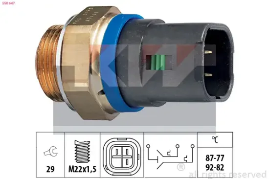 Temperaturschalter, Kühlerlüfter KW 550 647 Bild Temperaturschalter, Kühlerlüfter KW 550 647