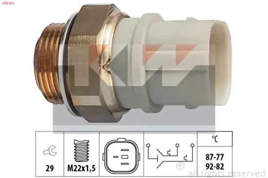 Temperaturschalter, Kühlerlüfter KW 550 651 Bild Temperaturschalter, Kühlerlüfter KW 550 651