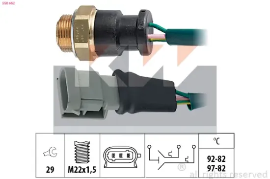 Temperaturschalter, Kühlerlüfter KW 550 662 Bild Temperaturschalter, Kühlerlüfter KW 550 662