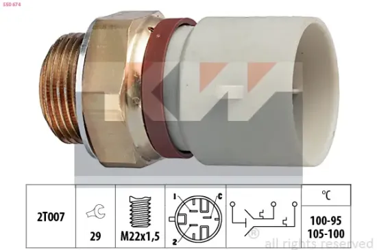 Temperaturschalter, Kühlerlüfter KW 550 674 Bild Temperaturschalter, Kühlerlüfter KW 550 674