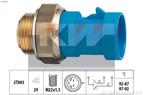 Temperaturschalter, Kühlerlüfter KW 550 681 Bild Temperaturschalter, Kühlerlüfter KW 550 681