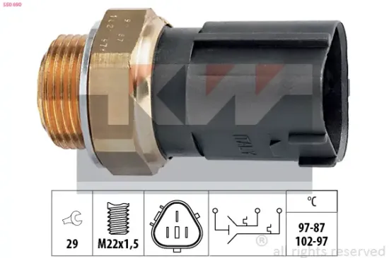 Temperaturschalter, Kühlerlüfter KW 550 690 Bild Temperaturschalter, Kühlerlüfter KW 550 690