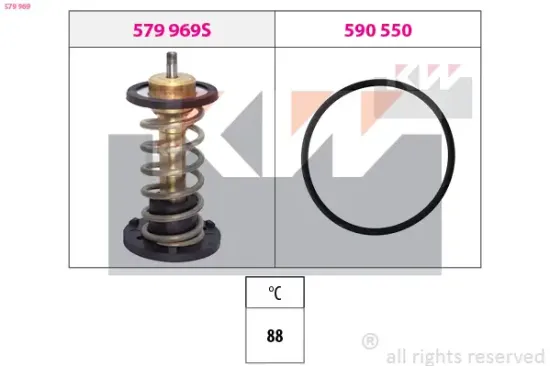 Thermostat, Kühlmittel KW 579 969 Bild Thermostat, Kühlmittel KW 579 969