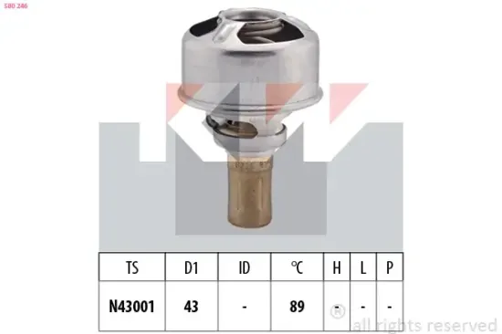 Thermostat, Kühlmittel KW 580 246 Bild Thermostat, Kühlmittel KW 580 246