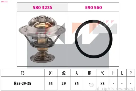 Thermostat, Kühlmittel KW 580 323 Bild Thermostat, Kühlmittel KW 580 323
