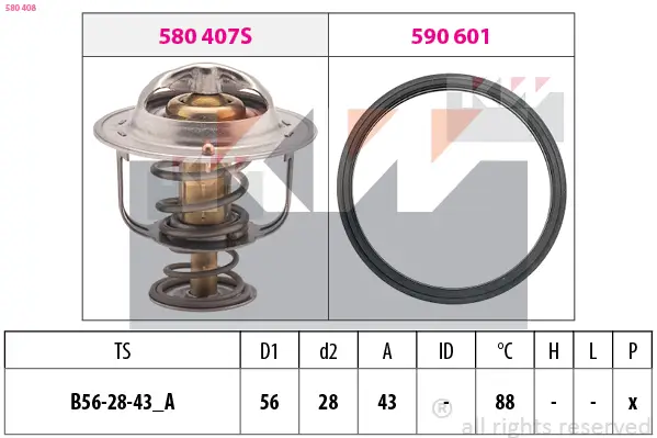 Thermostat, Kühlmittel KW 580 408