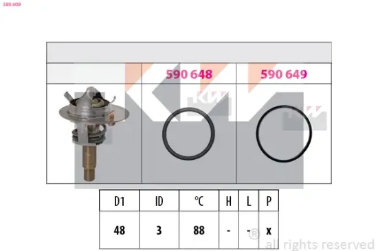 Thermostat, Kühlmittel KW 580 609 Bild Thermostat, Kühlmittel KW 580 609