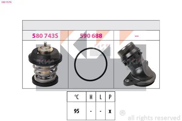 Thermostat, Kühlmittel KW 580 757K Bild Thermostat, Kühlmittel KW 580 757K