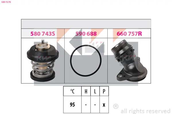 Thermostat, Kühlmittel KW 580 757K