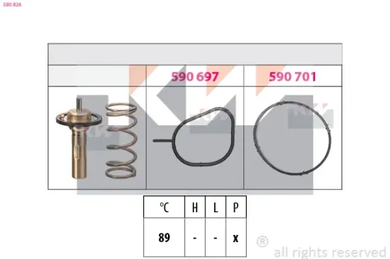 Thermostat, Kühlmittel KW 580 826 Bild Thermostat, Kühlmittel KW 580 826