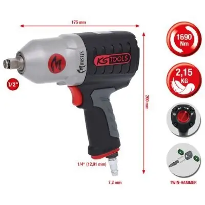 Schlagschrauber (Druckluft) KS TOOLS 515.1210 Bild Schlagschrauber (Druckluft) KS TOOLS 515.1210