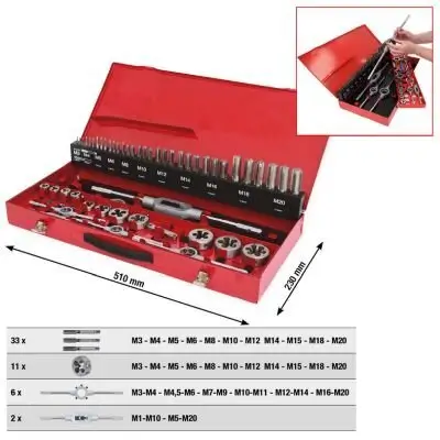 Gewindeschneidwerkzeugsatz KS TOOLS 331.0754 Bild Gewindeschneidwerkzeugsatz KS TOOLS 331.0754