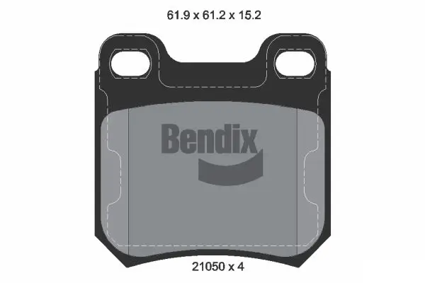 Bremsbelagsatz, Scheibenbremse Hinterachse BENDIX Braking BPD1744