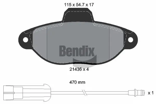 Bremsbelagsatz, Scheibenbremse Vorderachse BENDIX Braking BPD1020