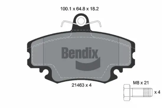 Bremsbelagsatz, Scheibenbremse Vorderachse BENDIX Braking BPD1468 Bild Bremsbelagsatz, Scheibenbremse Vorderachse BENDIX Braking BPD1468