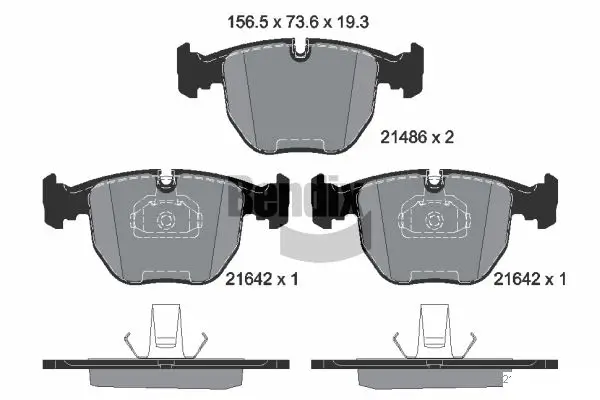 Bremsbelagsatz, Scheibenbremse Vorderachse BENDIX Braking BPD1337