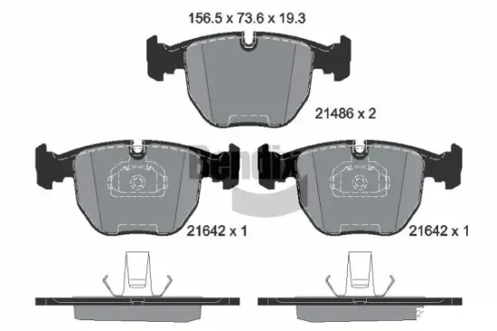 Bremsbelagsatz, Scheibenbremse Vorderachse BENDIX Braking BPD1337 Bild Bremsbelagsatz, Scheibenbremse Vorderachse BENDIX Braking BPD1337