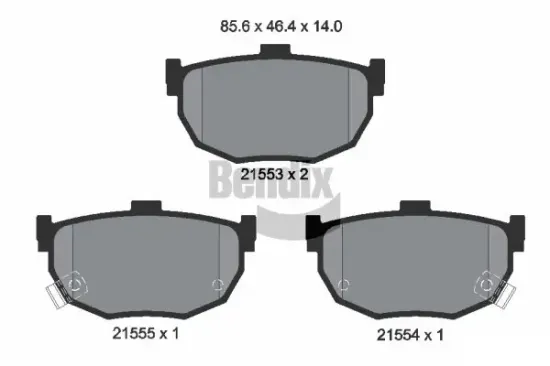Bremsbelagsatz, Scheibenbremse Hinterachse BENDIX Braking BPD1810 Bild Bremsbelagsatz, Scheibenbremse Hinterachse BENDIX Braking BPD1810