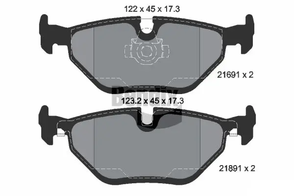 Bremsbelagsatz, Scheibenbremse Hinterachse BENDIX Braking BPD1457